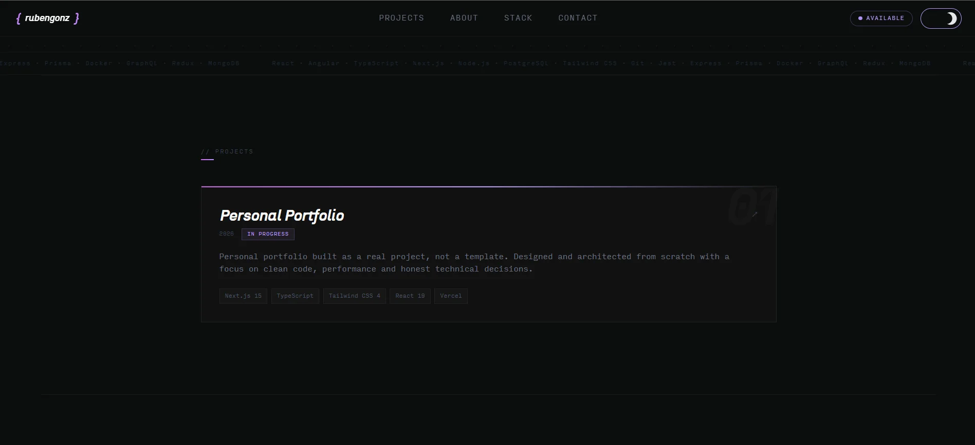 Portfolio — About section